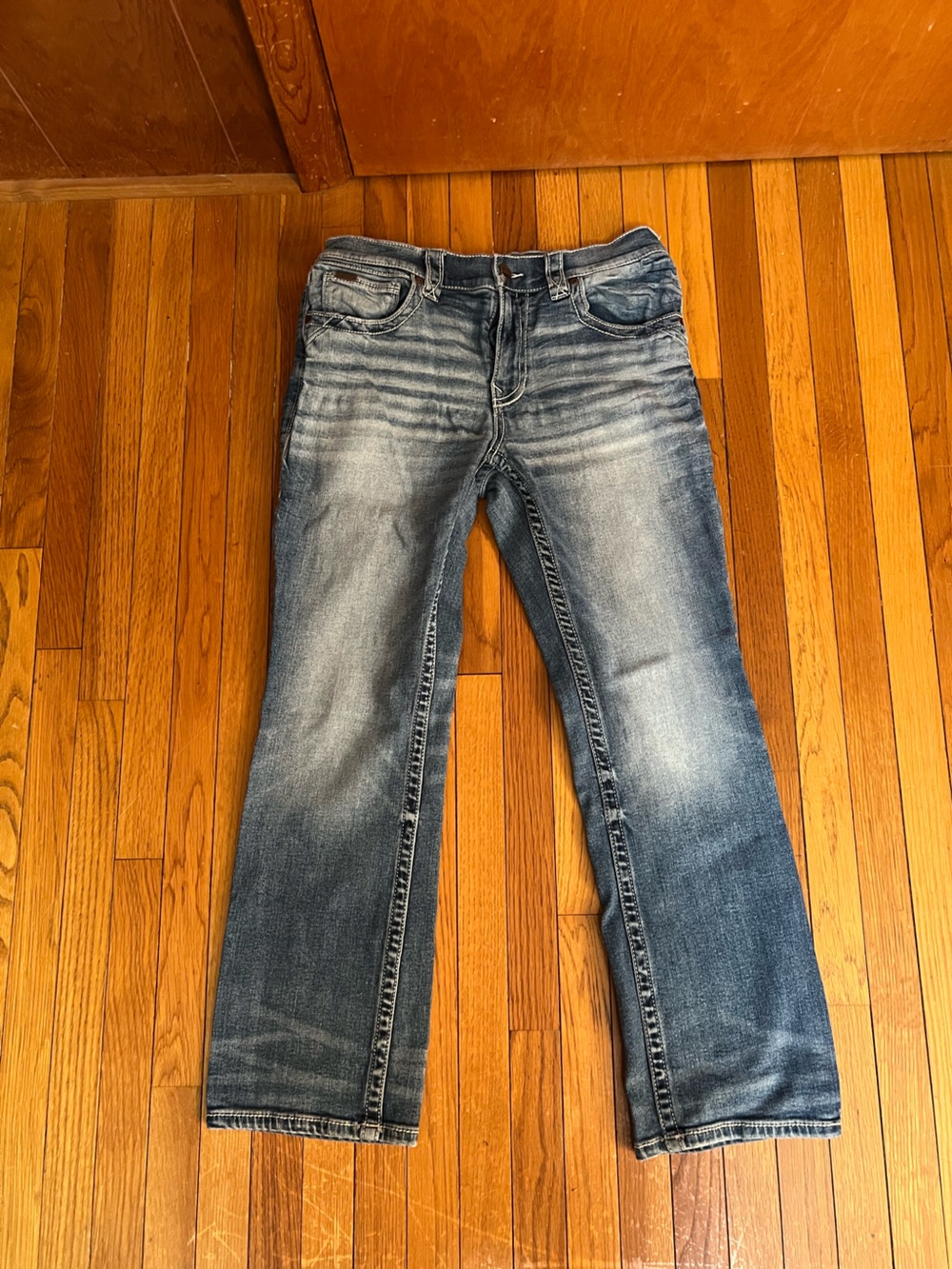 Men's Buckle Black Bootcut Jeans